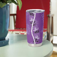 Hawaii Maile Lei Tumbler Cup With Violet Monstera Pattern