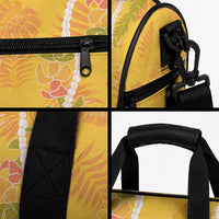 Hawaii Maile Lei Duffle Bag With Yellow Monstera Pattern
