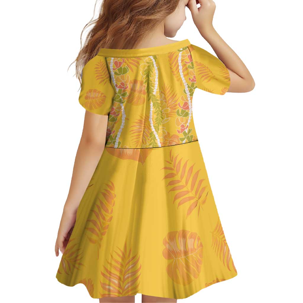Hawaii Maile Lei Family Matching Puletasi and Hawaiian Shirt With Yellow Monstera Pattern