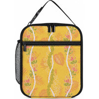 Hawaii Maile Lei Lunch Bag With Yellow Monstera Pattern