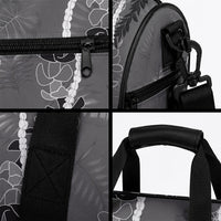 Hawaii Maile Lei Duffle Bag With Gray Monstera Pattern