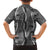 Hawaii Maile Lei Family Matching Off The Shoulder Long Sleeve Dress and Hawaiian Shirt With Gray Monstera Pattern