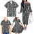 Hawaii Maile Lei Family Matching Off The Shoulder Long Sleeve Dress and Hawaiian Shirt With Gray Monstera Pattern