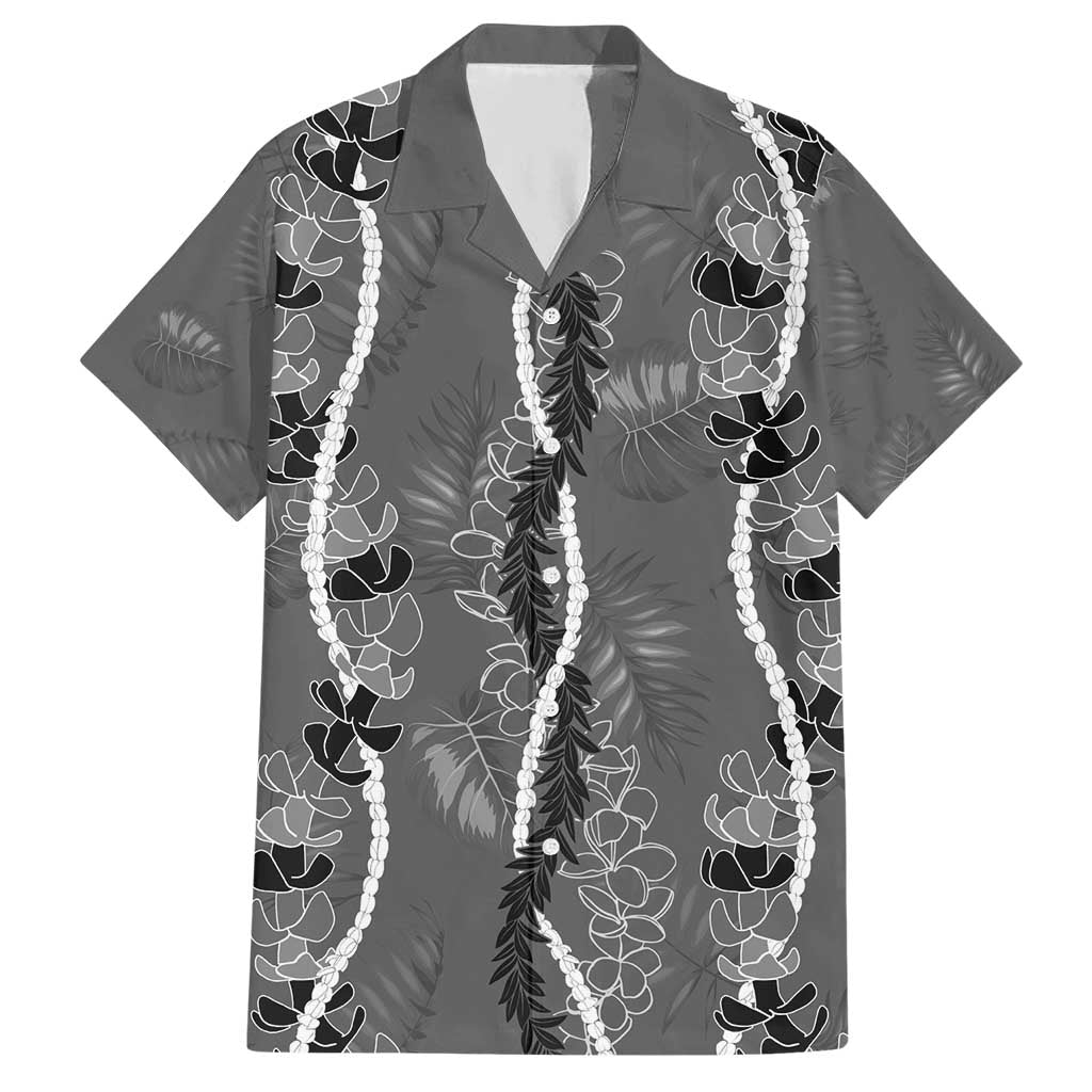 Hawaii Maile Lei Hawaiian Shirt With Gray Monstera Pattern