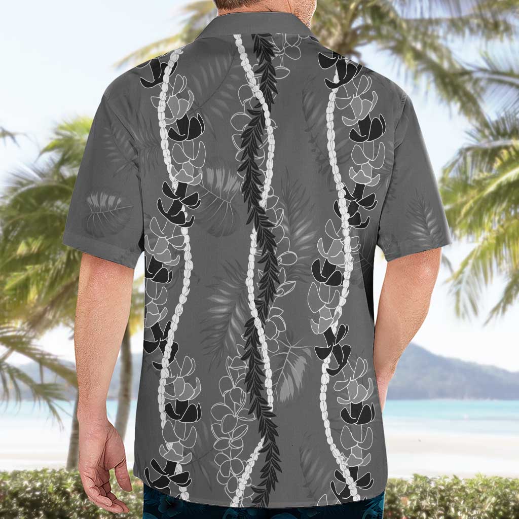 Hawaii Maile Lei Hawaiian Shirt With Gray Monstera Pattern