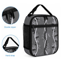 Hawaii Maile Lei Lunch Bag With Gray Monstera Pattern LT05 - Polynesian Pride