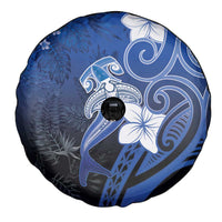 Polynesia Hammerhead Shark Spare Tire Cover Blue Tribal Pattern With Plumeria LT05 - Polynesian Pride