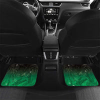 Polynesia Hammerhead Shark Car Mats Green Tribal Pattern With Plumeria LT05 Set 2pcs - Back Green - Polynesian Pride