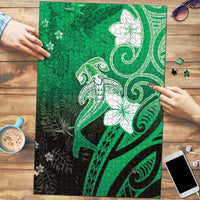 Polynesia Hammerhead Shark Puzzle Green Tribal Pattern With Plumeria - Polynesian Pride
