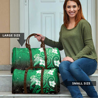 Polynesia Hammerhead Shark Travel Bag Green Tribal Pattern With Plumeria LT05 - Polynesian Pride