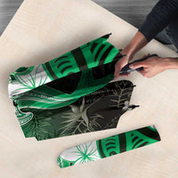 Polynesia Hammerhead Shark Umbrella Green Tribal Pattern With Plumeria LT05 - Polynesian Pride
