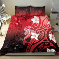 Polynesia Hammerhead Shark Bedding Set Red Tribal Pattern With Plumeria LT05 - Polynesian Pride