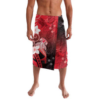 Polynesia Hammerhead Shark Lavalava Red Tribal Pattern With Plumeria - Polynesian Pride