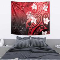 Polynesia Hammerhead Shark Tapestry Red Tribal Pattern With Plumeria LT05 - Polynesian Pride