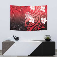 Polynesia Hammerhead Shark Tapestry Red Tribal Pattern With Plumeria LT05 - Polynesian Pride