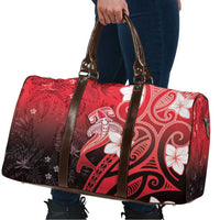 Polynesia Hammerhead Shark Travel Bag Red Tribal Pattern With Plumeria LT05 - Polynesian Pride