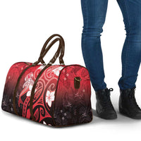 Polynesia Hammerhead Shark Travel Bag Red Tribal Pattern With Plumeria LT05 - Polynesian Pride