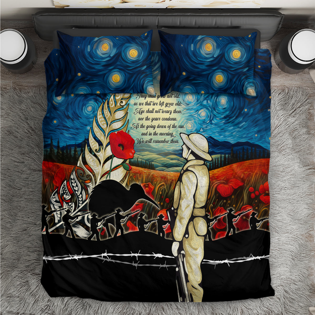 Kei Wareware Tatou New Zealand ANZAC Day Bedding Set Starry Night Inspo Style