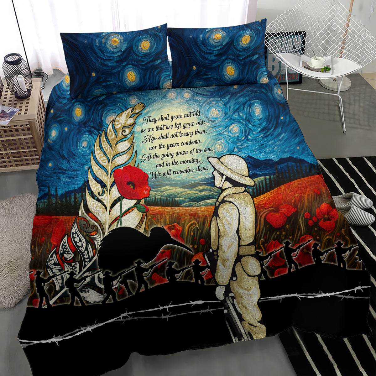 Kei Wareware Tatou New Zealand ANZAC Day Bedding Set Starry Night Inspo Style