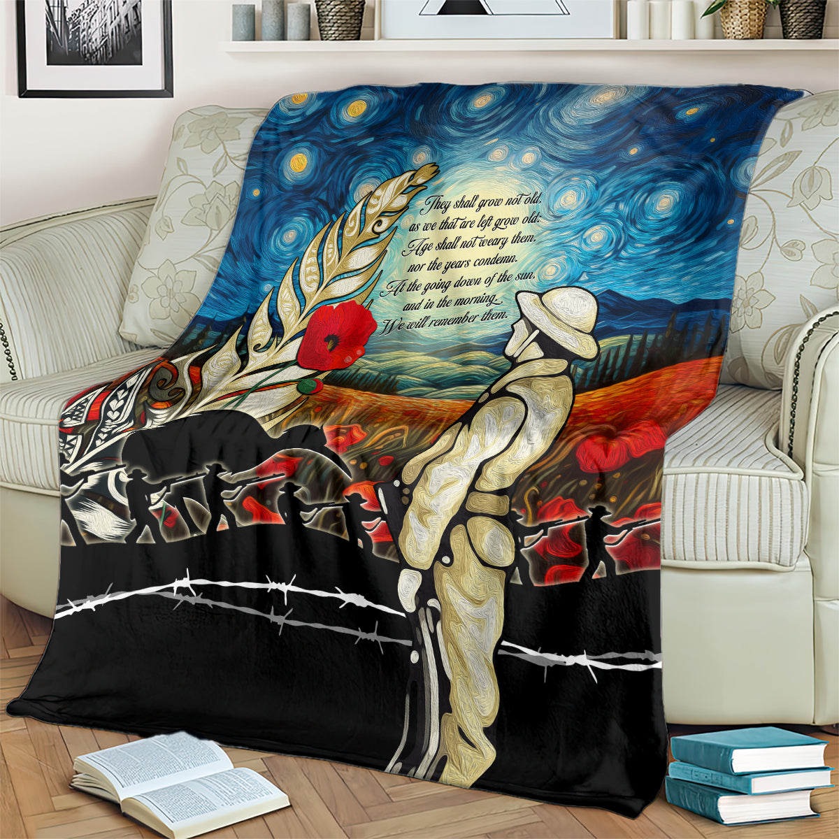 Kei Wareware Tatou New Zealand ANZAC Day Blanket Starry Night Inspo Style