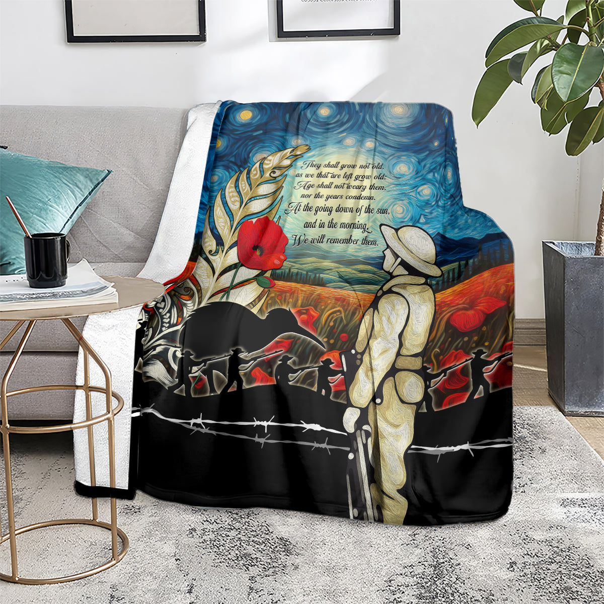 Kei Wareware Tatou New Zealand ANZAC Day Blanket Starry Night Inspo Style