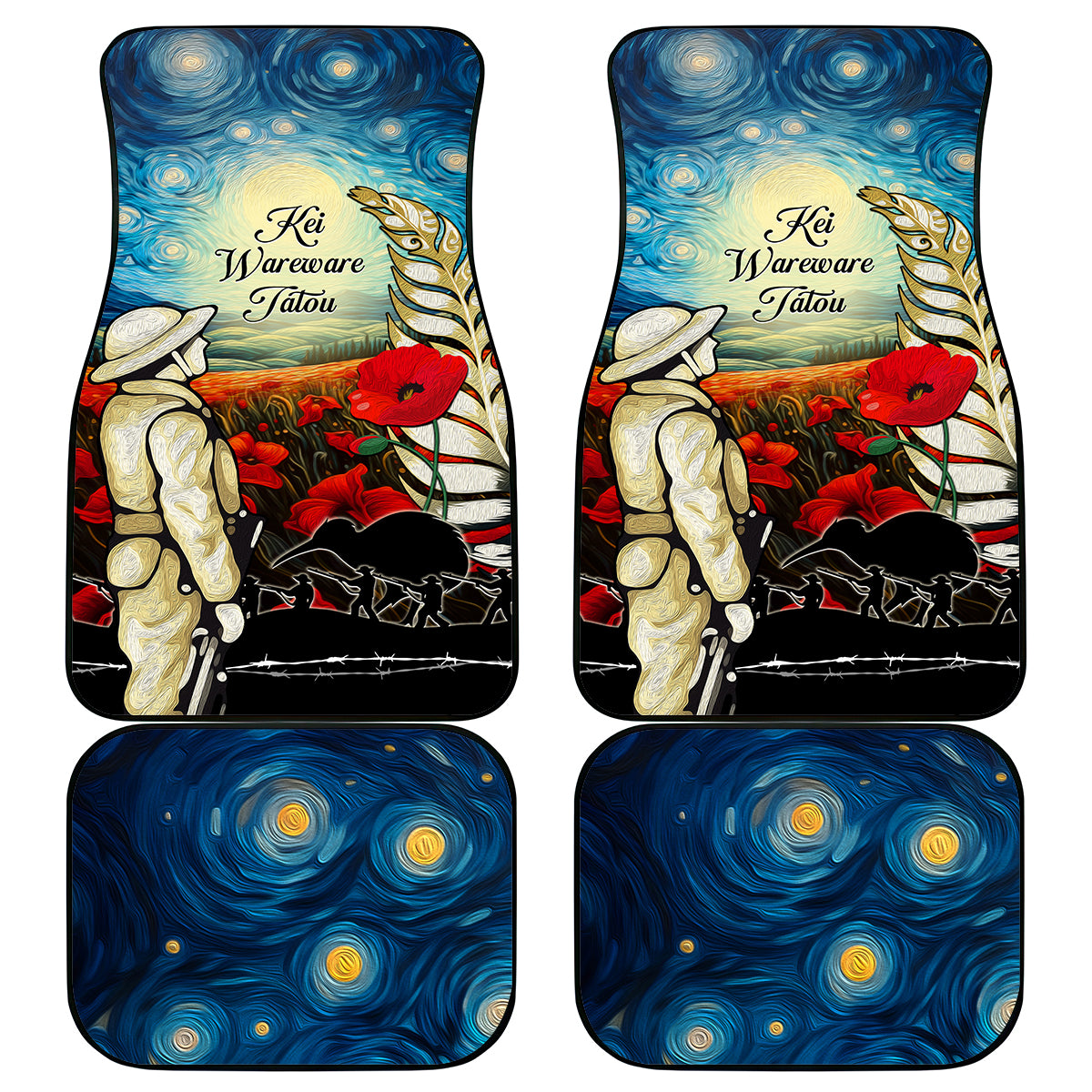 Kei Wareware Tatou New Zealand ANZAC Day Car Mats Starry Night Inspo Style