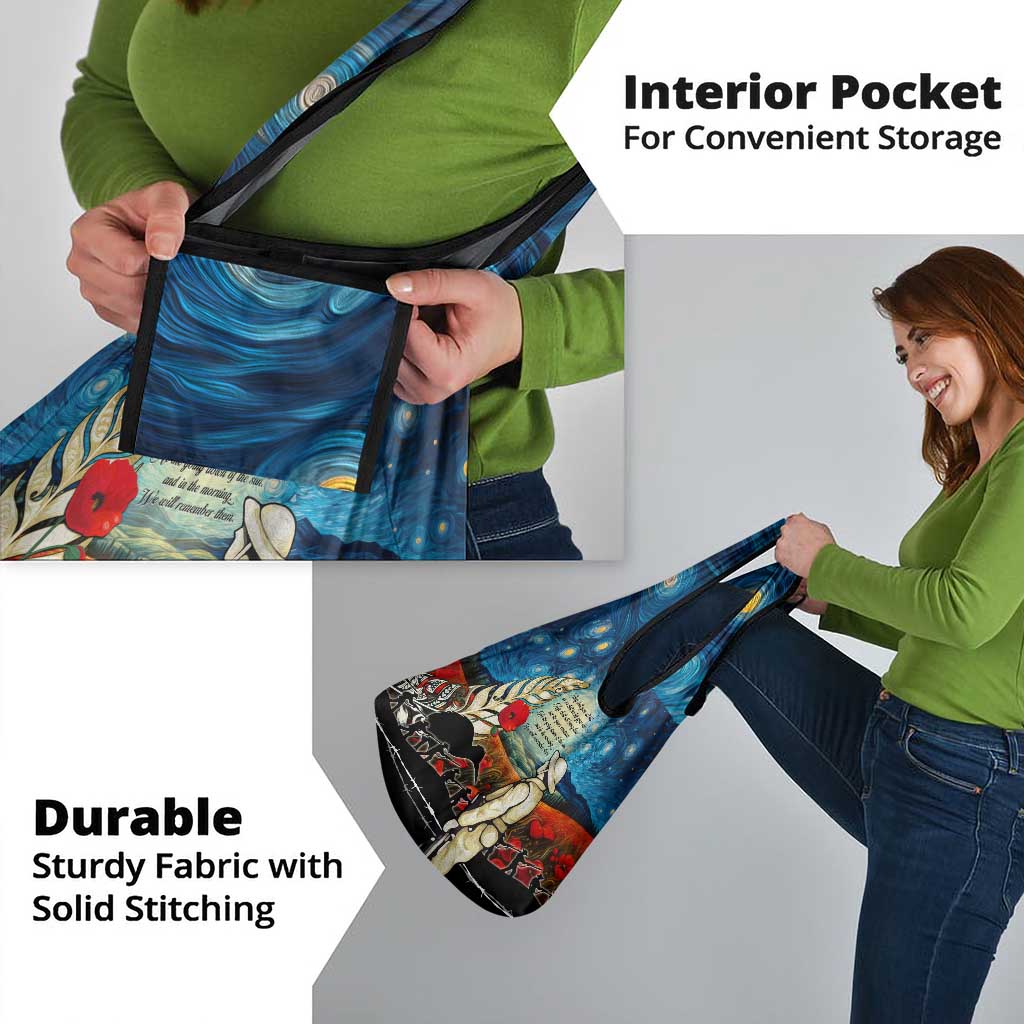 Kei Wareware Tatou New Zealand ANZAC Day Grocery Bag Starry Night Inspo Style