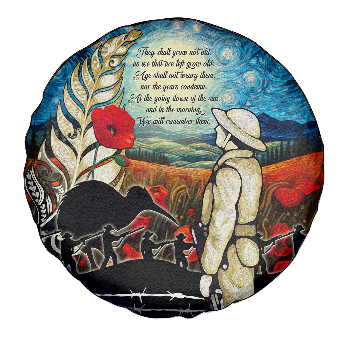 Kei Wareware Tatou New Zealand ANZAC Day Spare Tire Cover Starry Night Inspo Style LT05 - Polynesian Pride