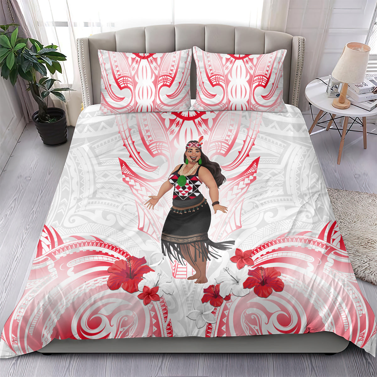 New Zealand Women's Day Bedding Set Maori Wahine Polynesian Pattern