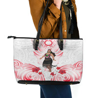 New Zealand Women's Day Leather Tote Bag Maori Wahine Polynesian Pattern LT05 - Polynesian Pride