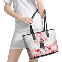 New Zealand Women's Day Leather Tote Bag Maori Wahine Polynesian Pattern LT05 - Polynesian Pride