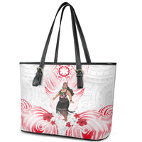 New Zealand Women's Day Leather Tote Bag Maori Wahine Polynesian Pattern LT05 - Polynesian Pride