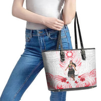 New Zealand Women's Day Leather Tote Bag Maori Wahine Polynesian Pattern LT05 - Polynesian Pride