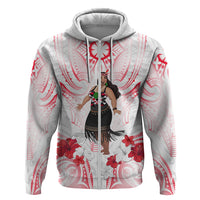 New Zealand Women's Day Zip Hoodie Maori Wahine Polynesian Pattern LT05 Zip Hoodie White - Polynesian Pride