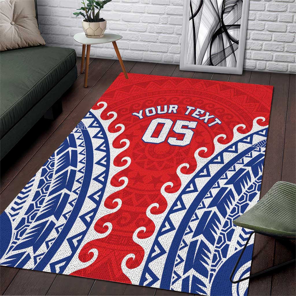 Custom Tuamotu Archipelago Area Rug Polynesian Tribal Tattoo