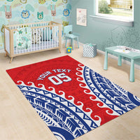 Custom Tuamotu Archipelago Area Rug Polynesian Tribal Tattoo