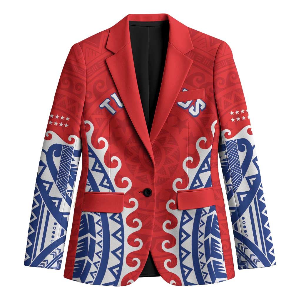 Custom Tuamotu Archipelago Blazer Polynesian Tribal Tattoo LT05 Unisex Red - Polynesian Pride