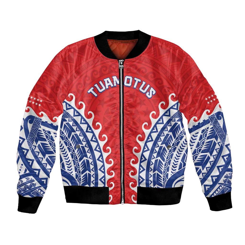 Custom Tuamotu Archipelago Bomber Jacket Polynesian Tribal Tattoo LT05 Unisex Red - Polynesian Pride