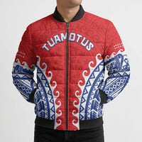 Custom Tuamotu Archipelago Bomber Puffer Jacket Polynesian Tribal Tattoo
