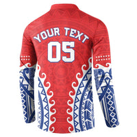Custom Tuamotu Archipelago Button Sweatshirt Polynesian Tribal Tattoo LT05 - Polynesian Pride