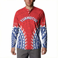 Custom Tuamotu Archipelago Button Sweatshirt Polynesian Tribal Tattoo LT05 - Polynesian Pride
