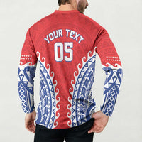 Custom Tuamotu Archipelago Button Sweatshirt Polynesian Tribal Tattoo LT05 - Polynesian Pride
