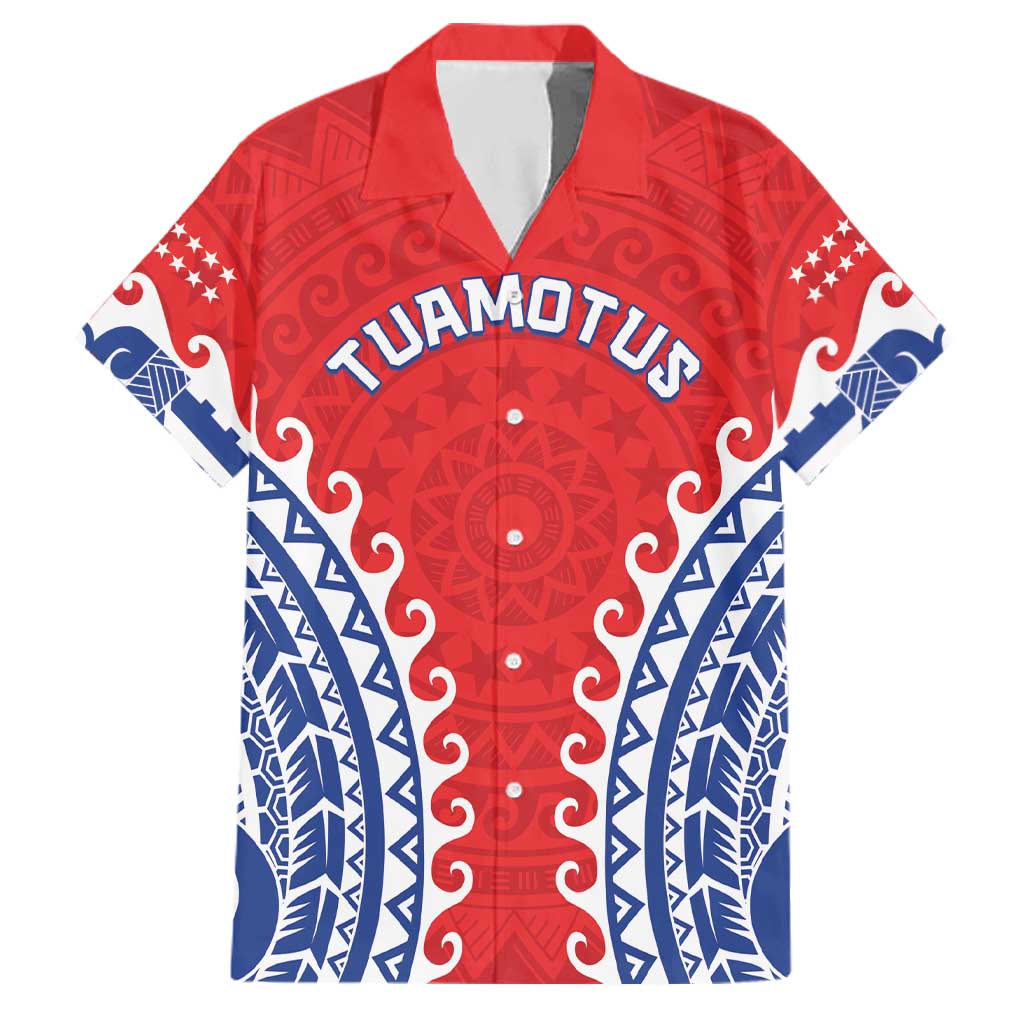 Custom Tuamotu Archipelago Family Matching Off Shoulder Maxi Dress and Hawaiian Shirt Polynesian Tribal Tattoo