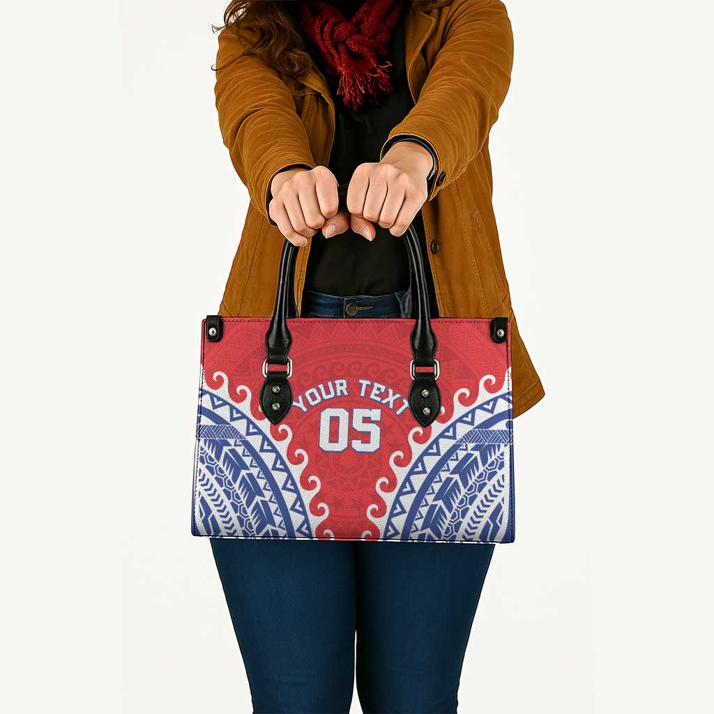 Custom Tuamotu Archipelago Leather Bag Polynesian Tribal Tattoo