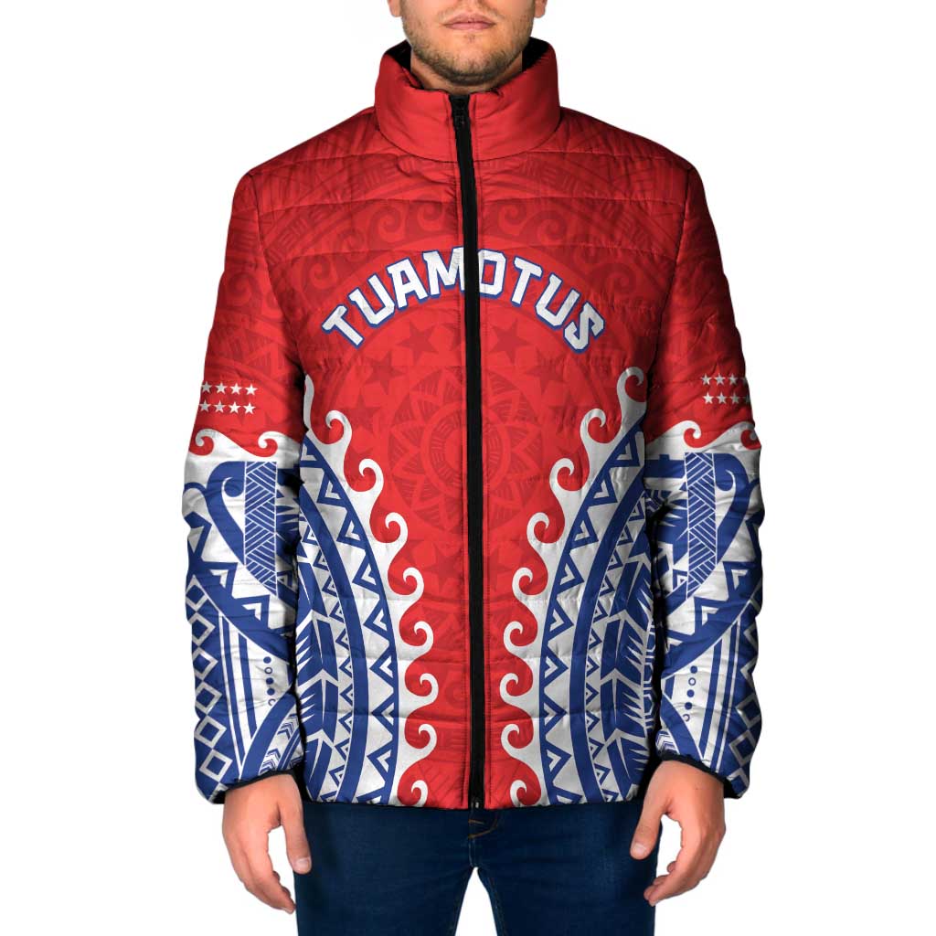 Custom Tuamotu Archipelago Padded Jacket Polynesian Tribal Tattoo