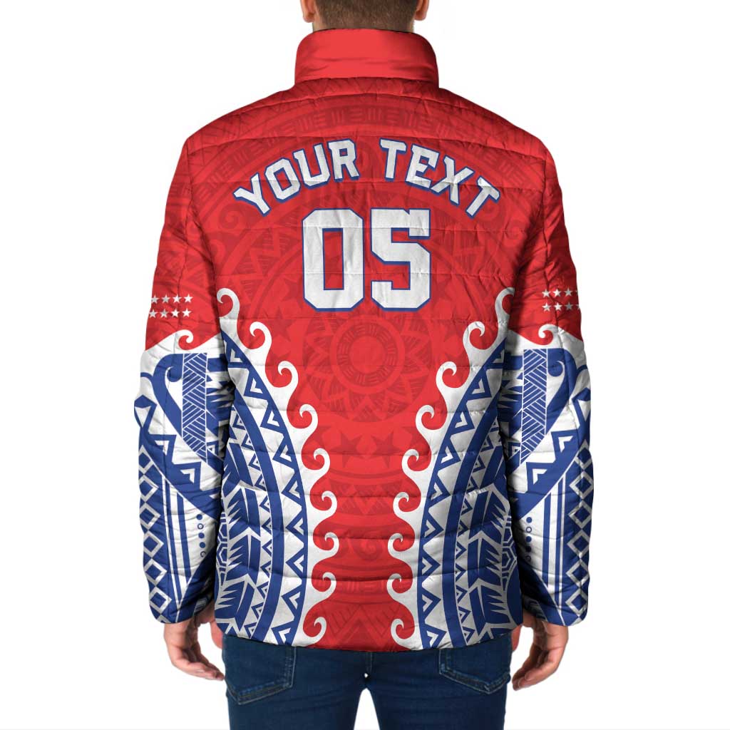 Custom Tuamotu Archipelago Padded Jacket Polynesian Tribal Tattoo