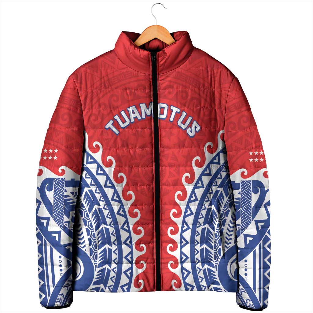 Custom Tuamotu Archipelago Padded Jacket Polynesian Tribal Tattoo
