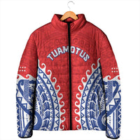 Custom Tuamotu Archipelago Padded Jacket Polynesian Tribal Tattoo