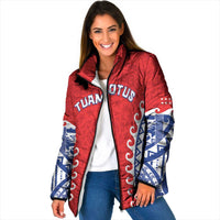 Custom Tuamotu Archipelago Padded Jacket Polynesian Tribal Tattoo