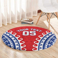 Custom Tuamotu Archipelago Round Carpet Polynesian Tribal Tattoo